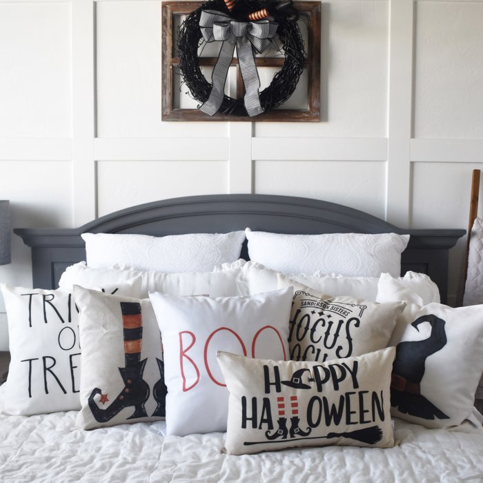 Hocus Pocus Co Pillow Cover | Sanderson Sisters Halloween Throw Pillow | Vintage Witch Farmhouse Cushion | Spooky Salem Fall Home Decor