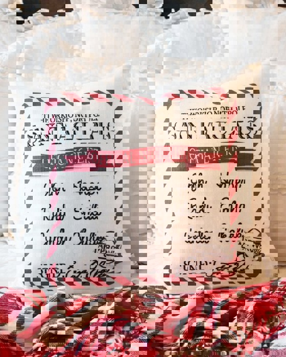 Santa's Official Nice List, Christmas Gift, Christmas Pillow