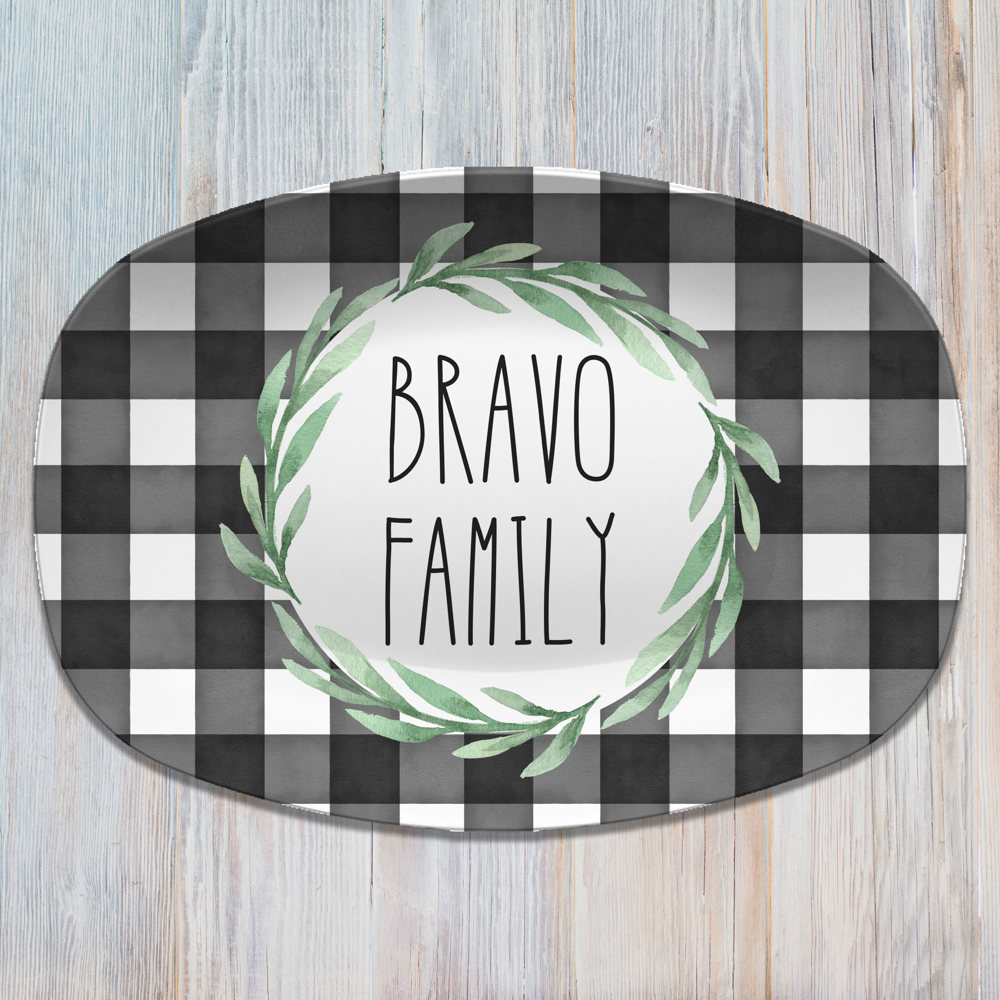 Fall Buffalo Plaid Thanksgiving Personalized Platters