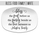 Bless Food Family | White Fall Personalized Platters | Hostess Gifts, Family Celebrations, Thanksgiving Decor