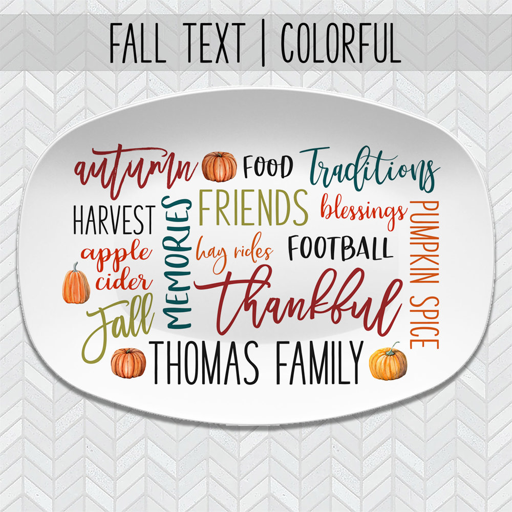 Fall Personalized Platters | Hostess Gifts, Family Celebrations, Thanksgiving Decor