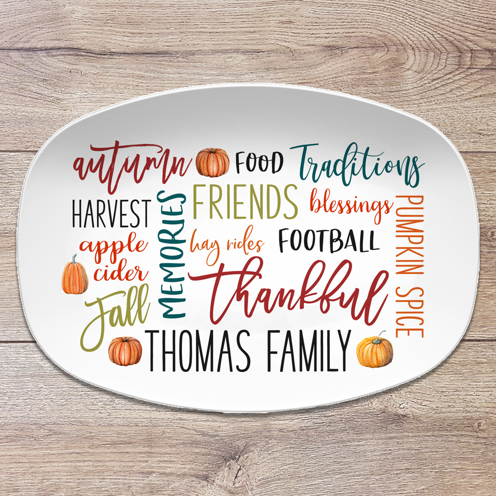 Fall Personalized Platters | Hostess Gifts, Family Celebrations, Thanksgiving Decor