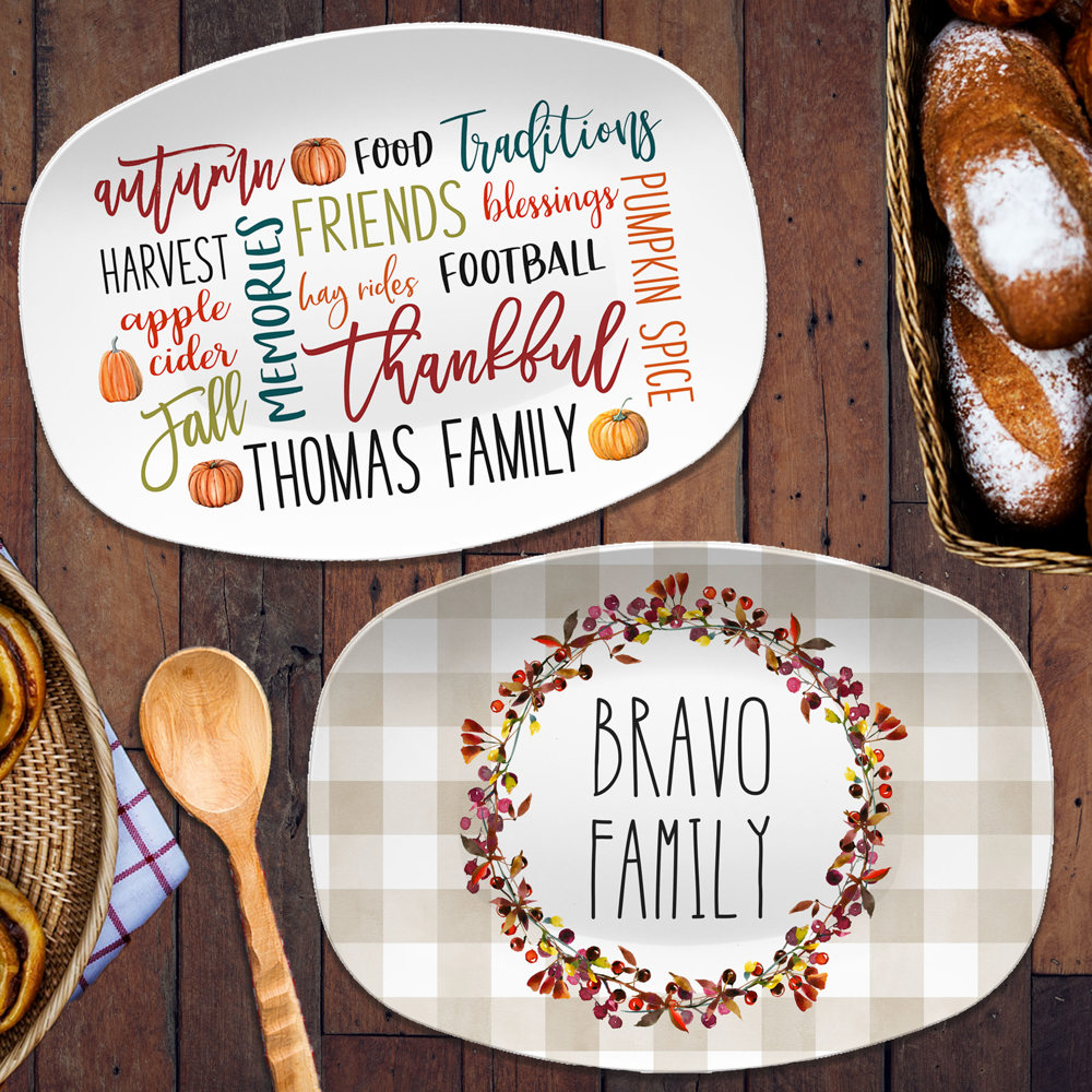 Fall Personalized Platters | Hostess Gifts, Family Celebrations, Thanksgiving Decor