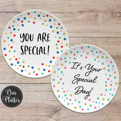 You Are Special Personalized Plate | Dots, Sprinkles, Confetti