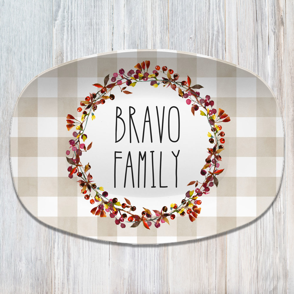 Fall Buffalo Plaid Thanksgiving Personalized Platters