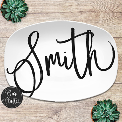 Large Script Custom Personalized Platter