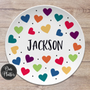  Personalized Valentine Hearts Custom Plate | Valentine Family Gift for Kids