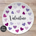  Personalized Valentine Hearts Custom Plate | Valentine Family Gift for Kids