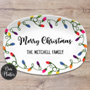  Christmas Lights Holiday Custom Personalized Platter | Christmas Cookies • Feliz Navidad