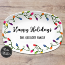  Christmas Lights Holiday Custom Personalized Platter | Christmas Cookies • Feliz Navidad