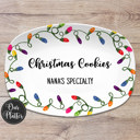  Christmas Lights Holiday Custom Personalized Platter | Christmas Cookies • Feliz Navidad