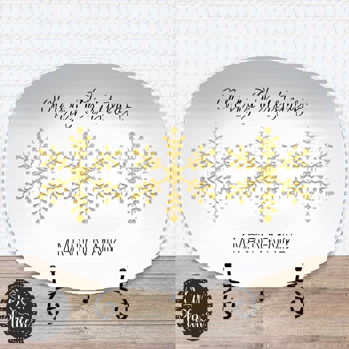Personalized Holiday Platters | Christmas | Hanukkah | Winter Festive | Snowflake Platter