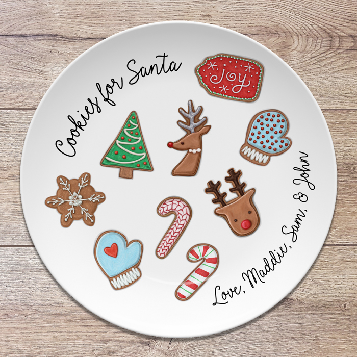 Cookies for Santa Personalized Plate | Keepsake Family Tradition | Cookies and Milk for Santa