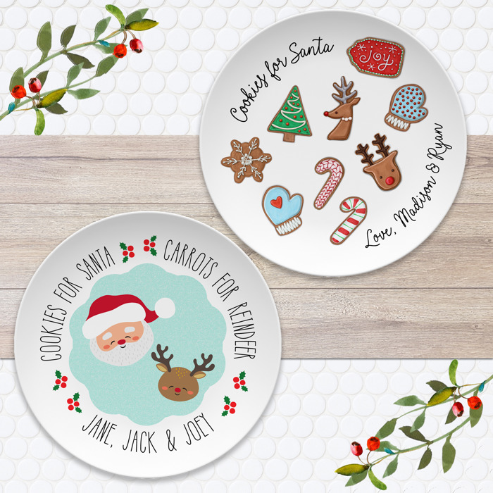 Cookies for Santa Personalized Plates | Keepsake Family Tradition | Cookies and Milk for Santa
