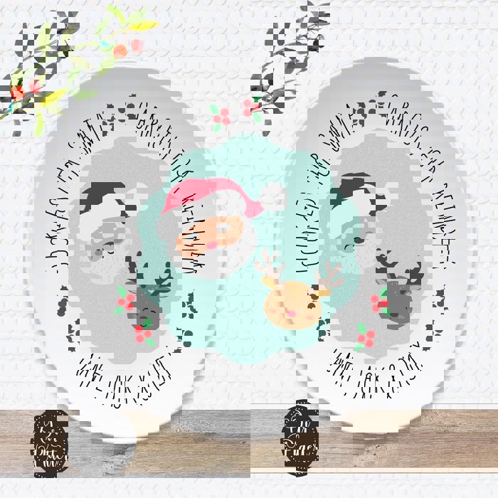 Santa Cookie Plate | Personalized Cookies for Santa & Carrots for Reindeer Plate |  Christmas Eve Holiday Keepsake | Santa Plate for Kids