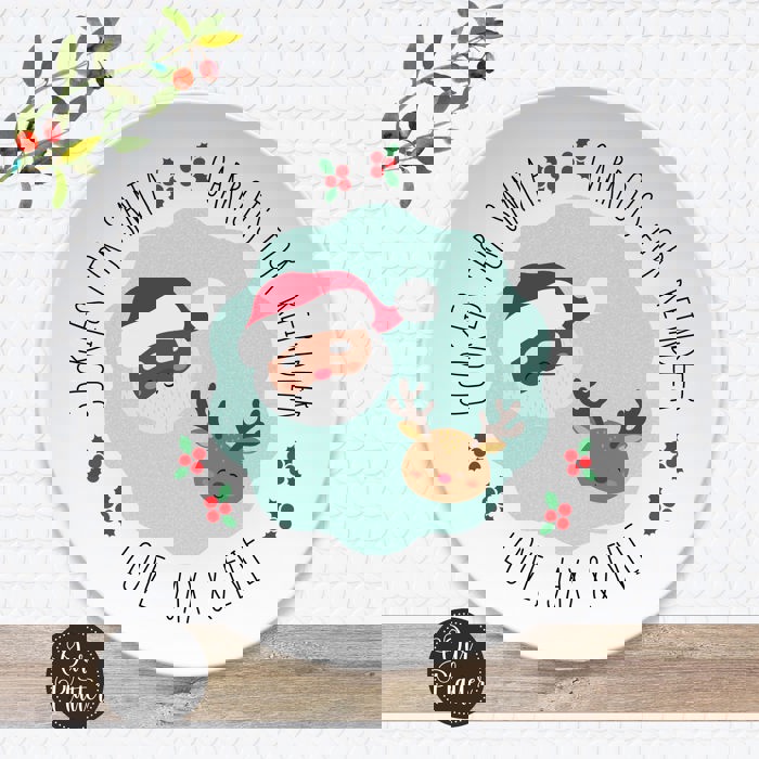 Santa Cookie Plate | Personalized Cookies for Santa & Carrots for Reindeer Plate |  Christmas Eve Holiday Keepsake | Santa Plate for Kids