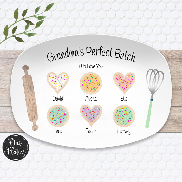 Personalized Cookie Plate | Perfect Batch |  Cookie Crew | Gift for Nana, Mom, or Grandma with Kids’ Names