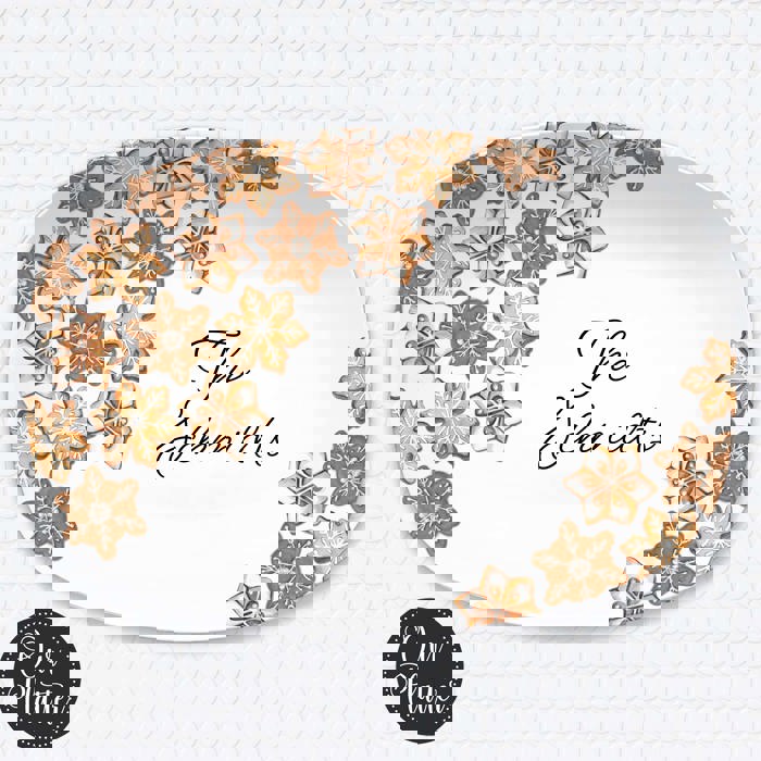 Personalized Cookie Platter | Custom  Family Christmas Plate | Holiday Baking Gift | Snowflake Sugar Cookie Design