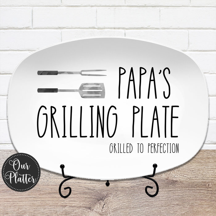 Personalized Grilling BBQ Platter | Large Text Design | Father's Day | Made in the USA