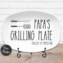 Platter + Stand Personalized Grilling BBQ Platter | Large Text Design | Father's Day | Made in the USA