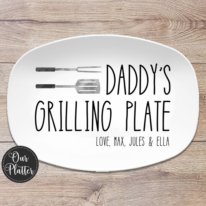 Personalized Grilling BBQ Platter | Large Text Design | Father's Day | Made in the USA