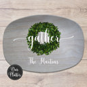  Personalized Family Platter – Custom Holiday Serving Tray, Boxwood Berry Design, Dishwasher Safe Kitchen Gift