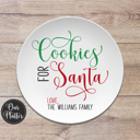  Cookies for Santa Personalized Plates | Keepsake Family Tradition | Cookies and Milk for Santa