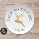  Cookies for Santa Personalized Plates | Keepsake Family Tradition | Cookies and Milk for Santa