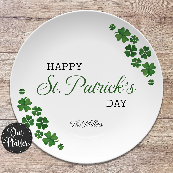 Personalized St. Patrick's Day Custom Plates | Gift for Family, Friends, Kids