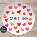  Personalized Valentine Hearts Custom Plate | Valentine Family Gift for Kids