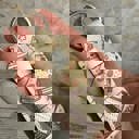 Beige Chapstick holder lipstick keychain case