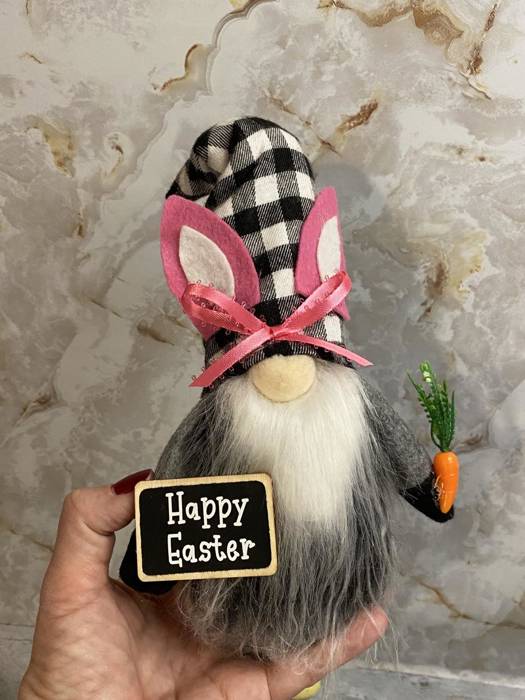 Easter Gnome plush for gnome lover collector gift, easter tier tray gnome decor