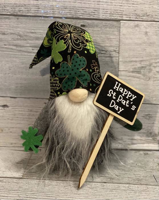 St Patrick's Day Gnome Plush for St Patrick's Day Irish gnome with shamrocks 