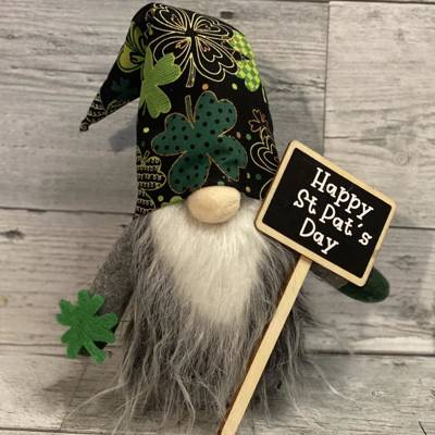 St Patrick's Day Gnome Plush for St Patrick's Day Irish gnome with shamrocks 