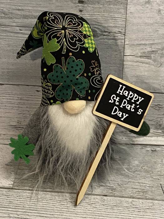 St Patrick's Day Gnome Plush for St Patrick's Day Irish gnome with shamrocks 