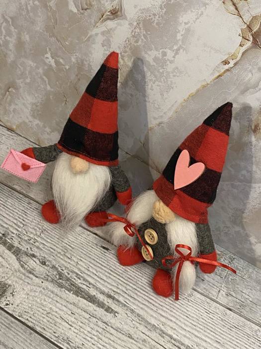 Valentine gnome couple plush for Valentine gift for mother, Valentine decor