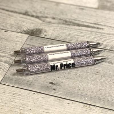 teacher set of 3 pens personalized composition notebook themed black ink pens back to school gift for teacher appreciation