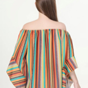 Small Bohemian Bohemian Rainbow Ruffle Sleeve Blouse