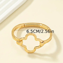 Gold-Plated Gold-Plated Clover Bangle Bracelet 