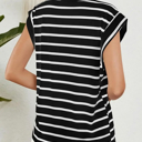 Medium Stripes Black and White Striped Blouse