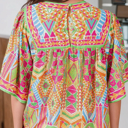 XL Geometric Bell Sleeve Blouse