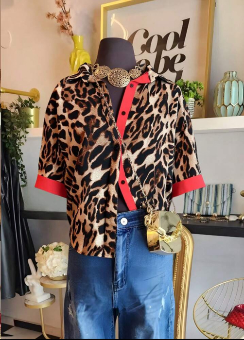 All Things Leopard Blouse