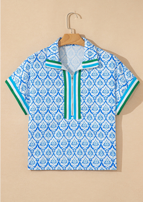 Callie Zippered Collar Blouse