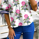 XL Adeline Floral Tie Sleeve Blouse