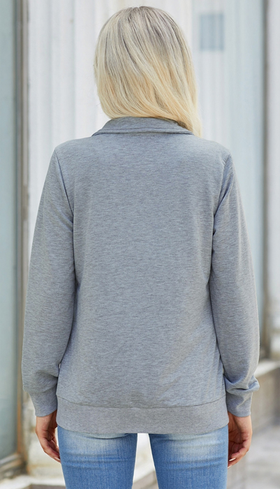 Gray Quilted Zip Up Jacket
