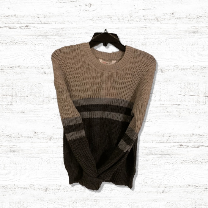 Cute Horizontal Cable Knit Sweater