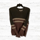 XL Plum/Charcoal Cute Horizontal Cable Knit Sweater