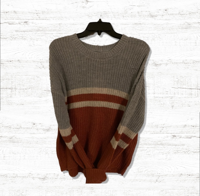 Cute Horizontal Cable Knit Sweater