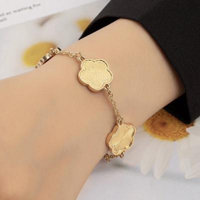 Gold Clover Adjustable Bracelet