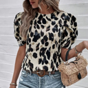  Beautiful Leopard Balloon Sleeve Blouse